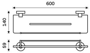 Nimco Polica s ohrádkou, 60 cm IXI - UN X460-X-26