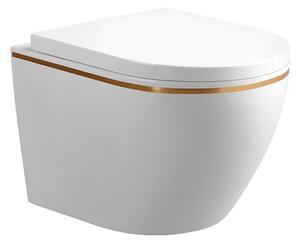BPS-koupelny Závesná WC misa so SoftClose sedadlom MIZU WH GL RIM 02, biela