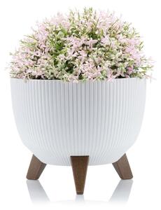 PLASTOVÝ KVETINÁČ ROSA LINEA ECO 15X24 CM BIELA