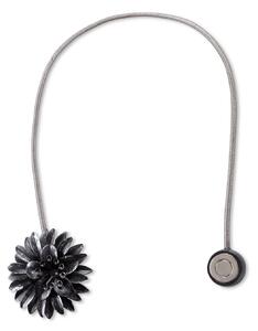 SADA 2KS DEKORAČNÁ SPONA NA ZÁVES FLOWER S MAGNETOM 6 X 23 CM SIVÁ