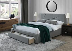 Čalúnená manželská posteľ s úložným priestorom Valery 160 - sivá