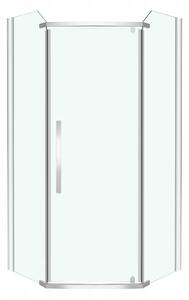 Novoterm Päťuholníkový sprchovací kút NV-Glasgow Plus 90x90, chróm/transparent - bez vaničky