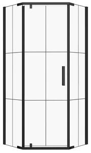 Novoterm Päťuholníkový sprchový kút NV-Metro 90x90, čierny/transparent - bez vaničky