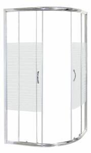 Novoterm Asymetrický sprchový kút NV-Madera 100x80 chróm/potlač - bez vaničky