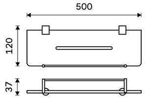 Nimco Polica s ohrádkou, 50 cm IXI - BR X450-X-26