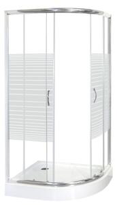 Novoterm Asymetrický sprchovací kút NV-Madera 100x80 ĽAVÝ chróm/potlač + vanička