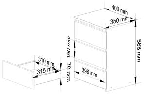 Ak furniture Komoda CL3 40 cm grafitově šedá