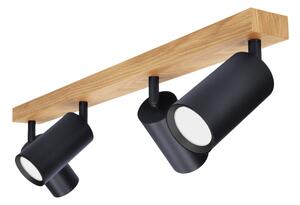 Brilagi - Bodové svietidlo SELE 4xGU10/30W/230V čierna/dubový dekor