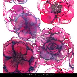 Fototapeta Červené ruže v akvarelových štýloch Samolepící 250x250cm