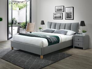 Čalúnená manželská posteľ s roštom Sandy 2 160 - sivá / buk