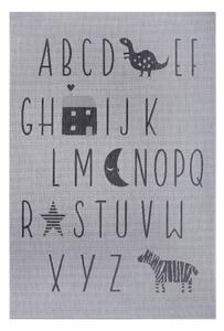 Sivý detský koberec Ragami Letters, 80 x 150 cm