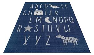 Modrý detský koberec Ragami Letters, 80 x 150 cm