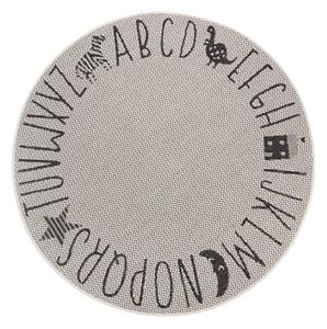 Krémový detský koberec Ragami Letters, ø 160 cm