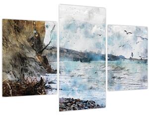 Obraz - Útes, akvarel (90x60 cm)