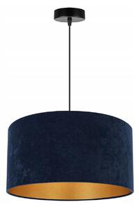 Závesné svietidlo Mediolan, 1x tmavomodré/zlaté textilné tienidlo, (fi 40cm)