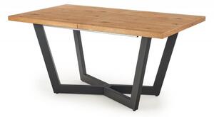 Halmar Rozkladací jedálenský stôl MASSIVE 160(250)x90 dub svetlý/čierna