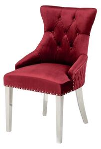 Dizajnová stolička Queen Levia hlava zamat červená