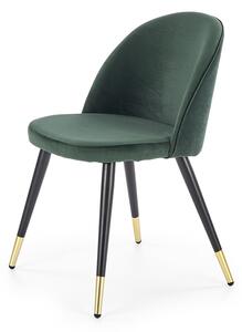 Jedálenská stolička K315 - tmavozelená / čierna / zlatá