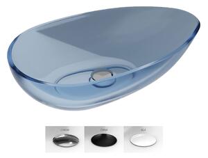 Besco Umývadlo na dosku zo syntetickej živice Neya 60x35 cm Blue Wave s výpusťou Click-Clack BESCO-Typ výpuste: Click-Clack bez prepadu, chróm