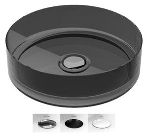 Besco Umývadlo na dosku zo syntetickej živice Enya 36 cm Carbon Grey s výpusťou Click-Clack BESCO-Typ výpuste: Click-Clack bez prepadu, chróm