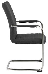 Dizajnová jedálenská stolička Daitaro s opierkami tmavosivá / strieborná