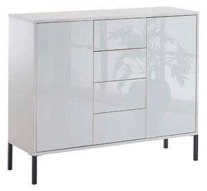 KOMODA, biela, biela s vysokým leskom, 105,5/86/33 cm MID.YOU - Kancelárske série, Online Only
