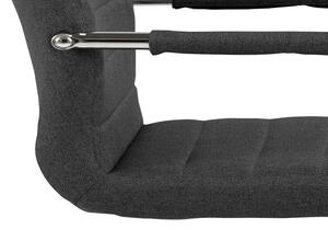 Dizajnová jedálenská stolička Daitaro s opierkami tmavosivá / strieborná