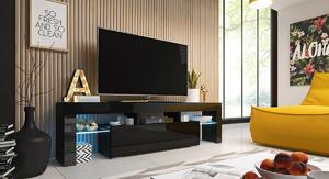 TV stolík Toro 158 - čierna / čierny lesk