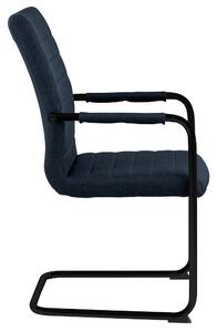 Dizajnová jedálenská stolička Daitaro s opierkami tmavomodrá / čierna
