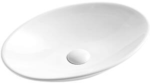 Hydroland Keramické umývadlo na dosku Elip 49x44 cm, biele