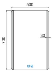 Nimco LED zrkadlo 500x700 s dvoma dotykovými senzormi - ZP 17001VX