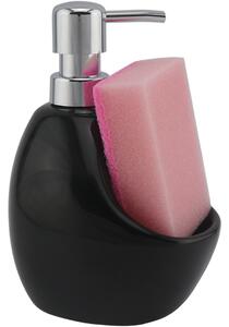 Kuchinox Dávkovač mydla MINI s priehradkou - AMP_006M, čierna/chróm