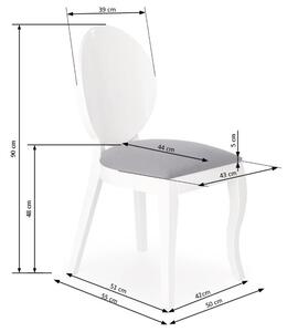 Jedálenská stolička DESIRÉE biela/sivá