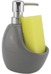 Kuchinox Dávkovač mydla MINI s priehradkou - AMP_004M, sivá/chróm