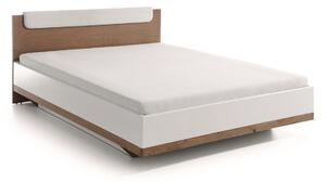 Manželská posteľ Como CM-1 140 - biely vysoký lesk / dub Como / biela