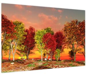 Obraz - Farebné stromy (90x60 cm)