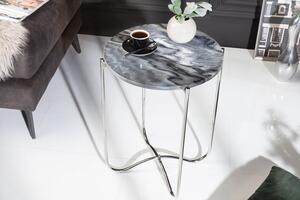 Dizajnový odkladací stolík Tristen III 43 cm mramor sivý