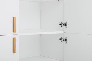 KONSIMO Policová komoda FRISK 4 dvierka biela 107 x 134 x 40 cm
