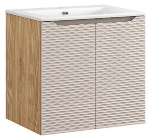 Comad Kúpeľňová skrinka s keramickým umývadlom Ocean Beige 60 cm - béžová