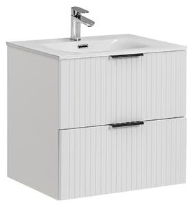 Comad Kúpeľňová skrinka s keramickým umývadlom Adel White 60 cm - biela mat