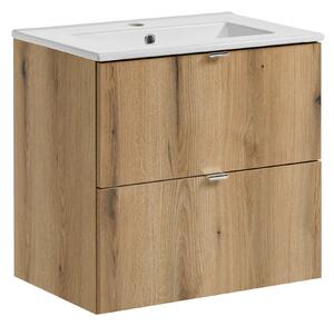 Comad Kúpeľňová skrinka s keramickým umývadlom Nova Oak 60 cm - dub coast evoke