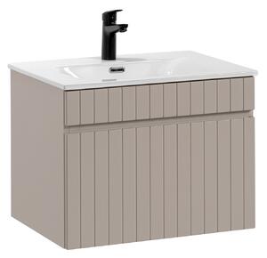 Comad Kúpeľňová skrinka s keramickým umývadlom Iconic Cashmere 60 cm - čierna mat