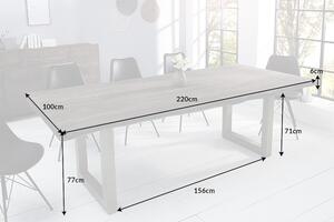 Dizajnový jedálenský stôl Massive 220 cm sivá akácia