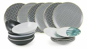 18-dielna súprava tanierov z porcelánu a kameniny VDE Tivoli 1996 Urban Jungle