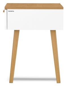 KONSIMO Nočný stolík FRISK zásuvka dub biely 48 x 60 x 46 cm