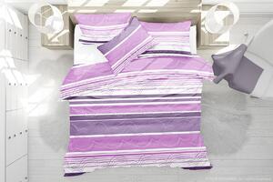 KONSIMO Bavlnené obliečky fialový pruh 140 x 200 cm