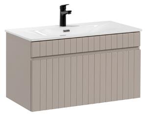 Comad Kúpeľňová skrinka s keramickým umývadlom Iconic Cashmere 80 cm - kašmír