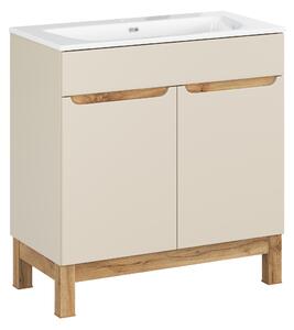 Comad Kúpeľňová skrinka s keramickým umývadlom Bali Cashmere 80 cm - kašmír