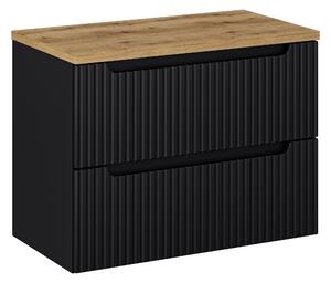 Comad Kúpeľňová skrinka pod doskové umývadlo SET-NOB B Oak Nova Black 80 čierna/dub coast evoke