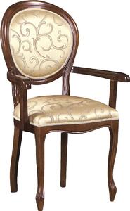 Rustikálne jedálenské kreslo Fotel O - nový orech / hnedý vzor (A4 0904)